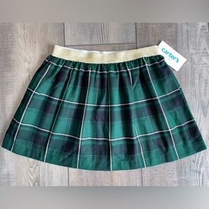 NWT Carter’s Plaid Green Blue Gold Tartan Skirt Toddler 5T